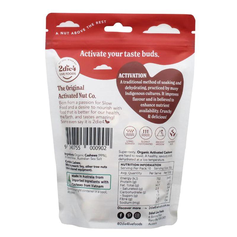 2die4 Activated Organic Cashews | 120g - Melbourne Natural