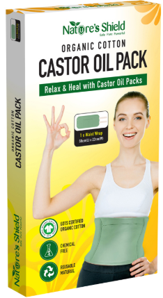 Natures Shield Organic Cotton Castor Oil Pack Waist Wrap (50cm x 22cm)